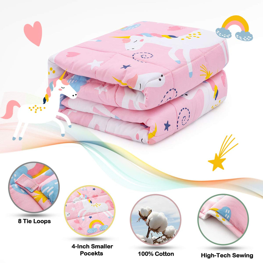 Pink Unicorn 100% Natural Cotton Weighted Blanket P271