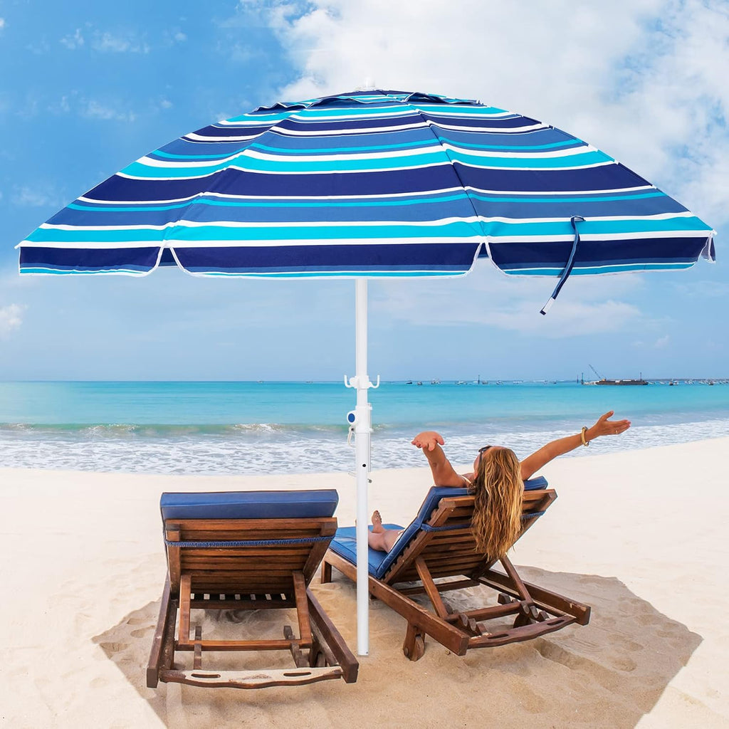 6.5FT Beach Umbrella with Carry Bag X12587