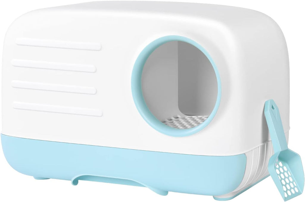 Fully Enclosed Cat Litter Box with Pull-Out Litter Tray and Litter Scoop G7396