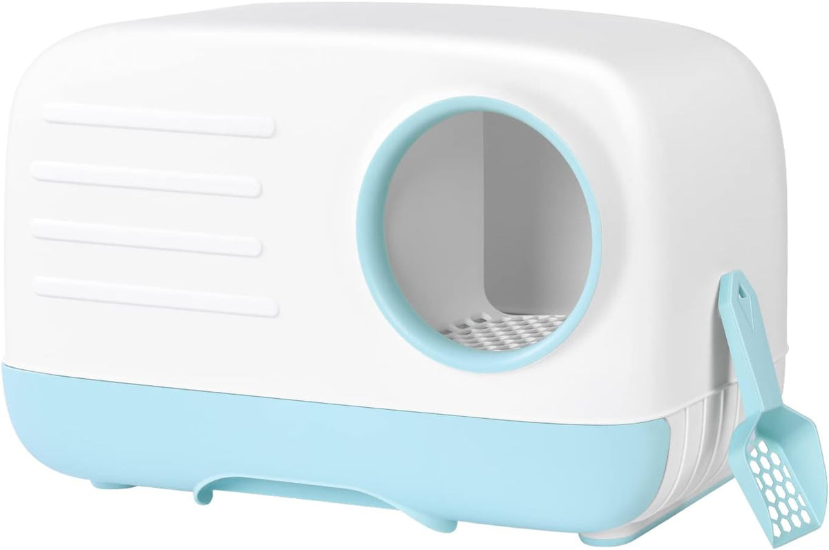 Fully Enclosed Cat Litter Box with Pull-Out Litter Tray and Litter Scoop G7396