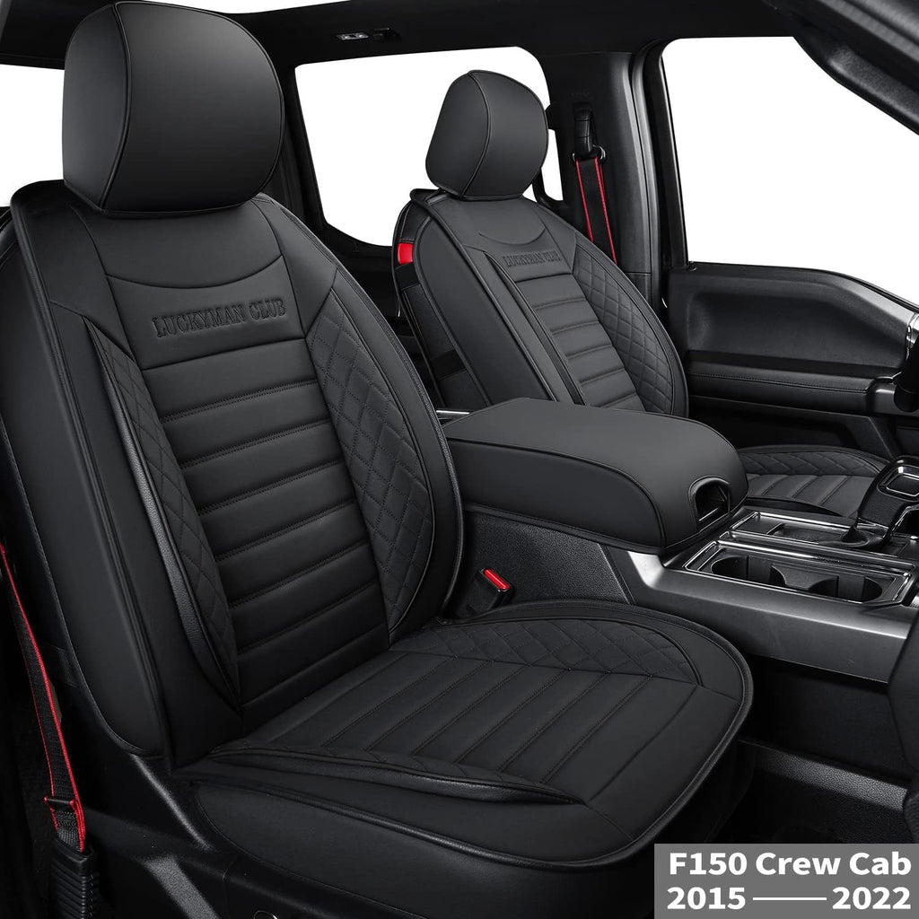 Black Faux Leather Seat Covers for F150 Crew Cab B252230