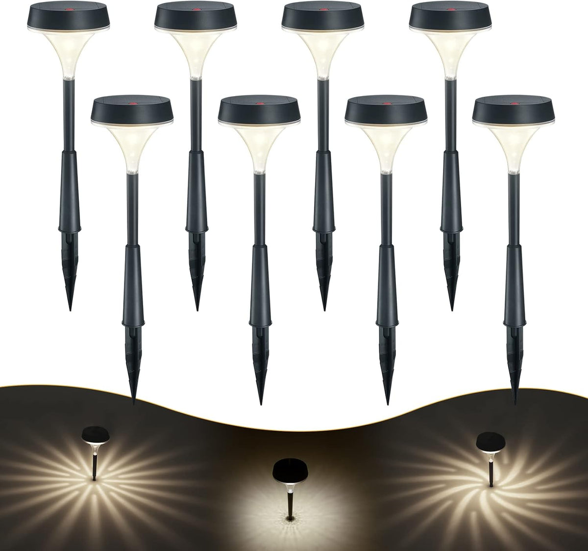 8 Pack Solar Pathway Lights F53427