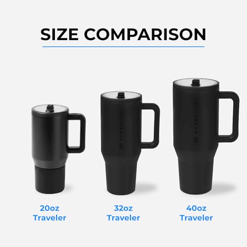 40 oz Insulated Stainless Steel Water Bottle with Handle & Flip Straw V57258