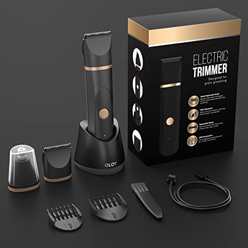 Electric Body Hair Trimmer with 2 Ceramic Blade, USB Recharge Dock & Nosetrimmer Head I59972