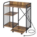 Brown 3-Tier Printer Stand with Wheels I98129