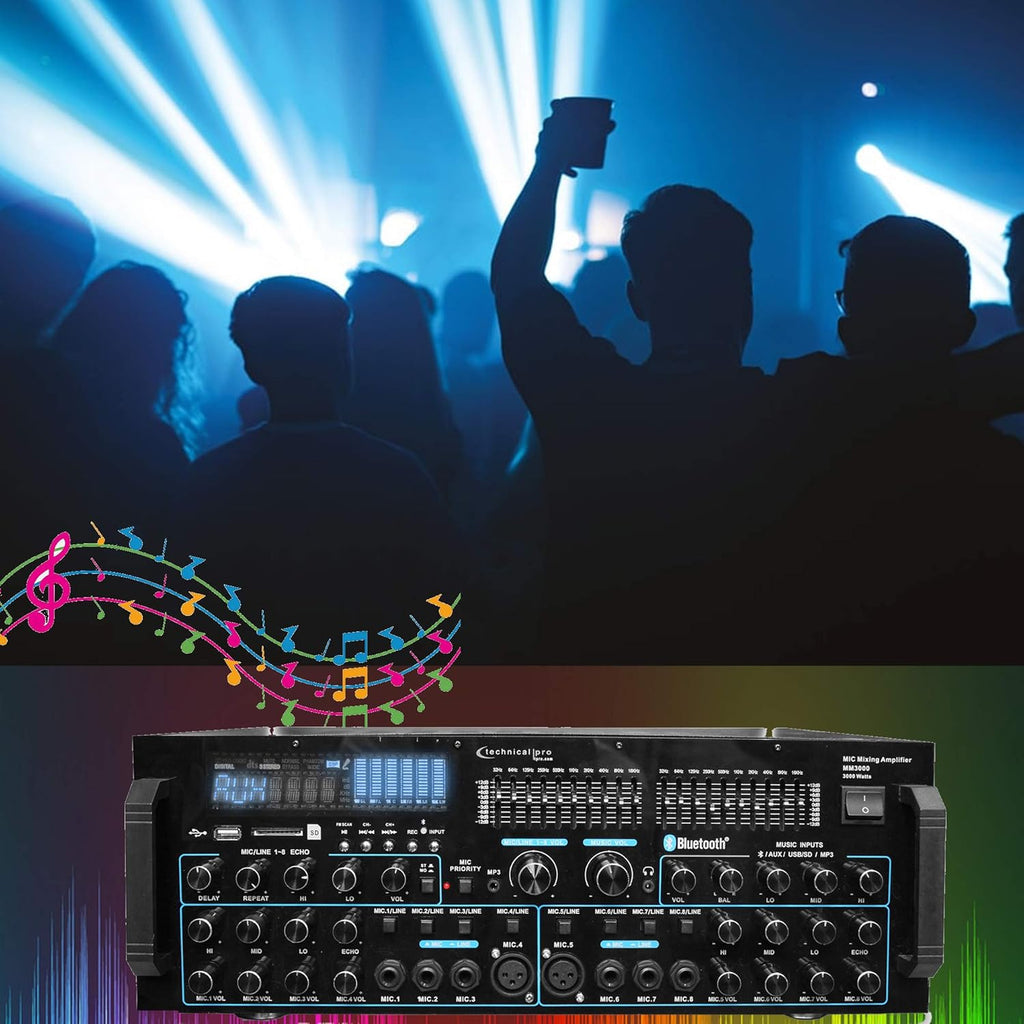 3000 Watts Professional Mic Mixing Amplifier with Bluetooth C892871