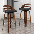 Black Swivel Bar Stools Set of 2, 24.6-Inch Seat Height Y862080