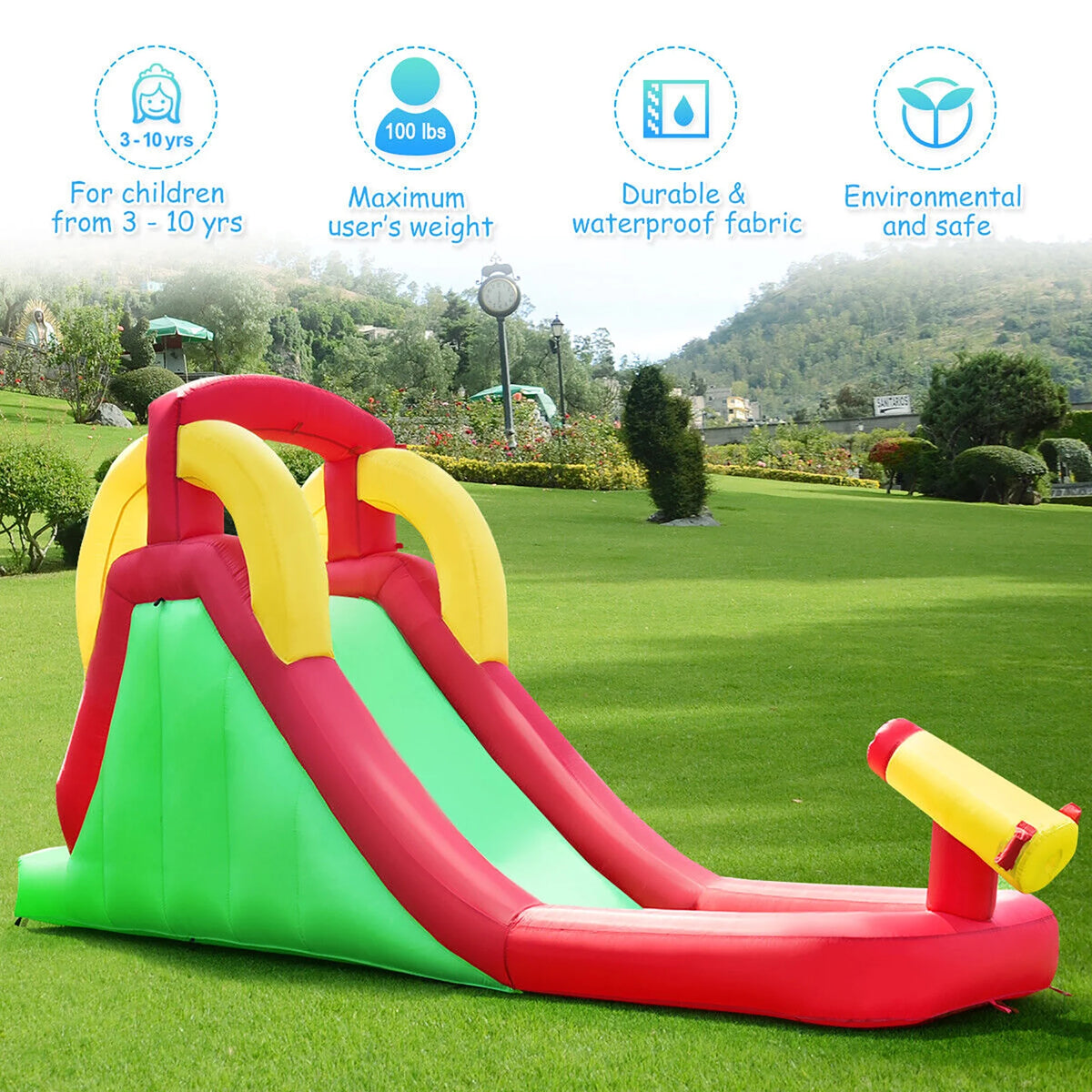 Inflatable Water Slide Bounce House with 350W Blower G498