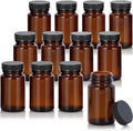 Amber Glass Bottle With Black Ribbed Lid (12 Pack) K944710