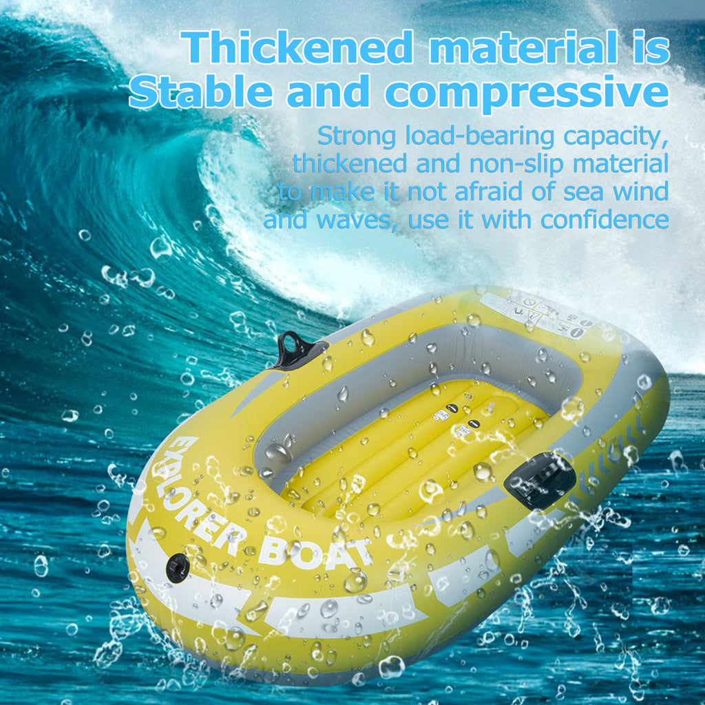 Yellow PVC Inflatable One Person Rowing Air Boat T194
