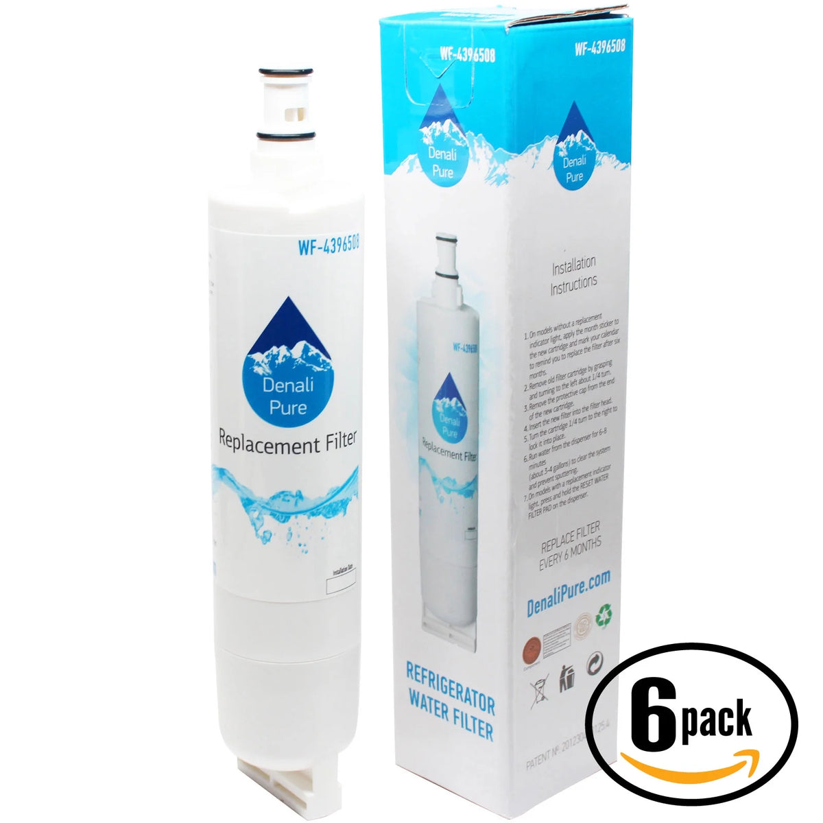 6-Pack Refrigerator Water Filter Cartridge H5339