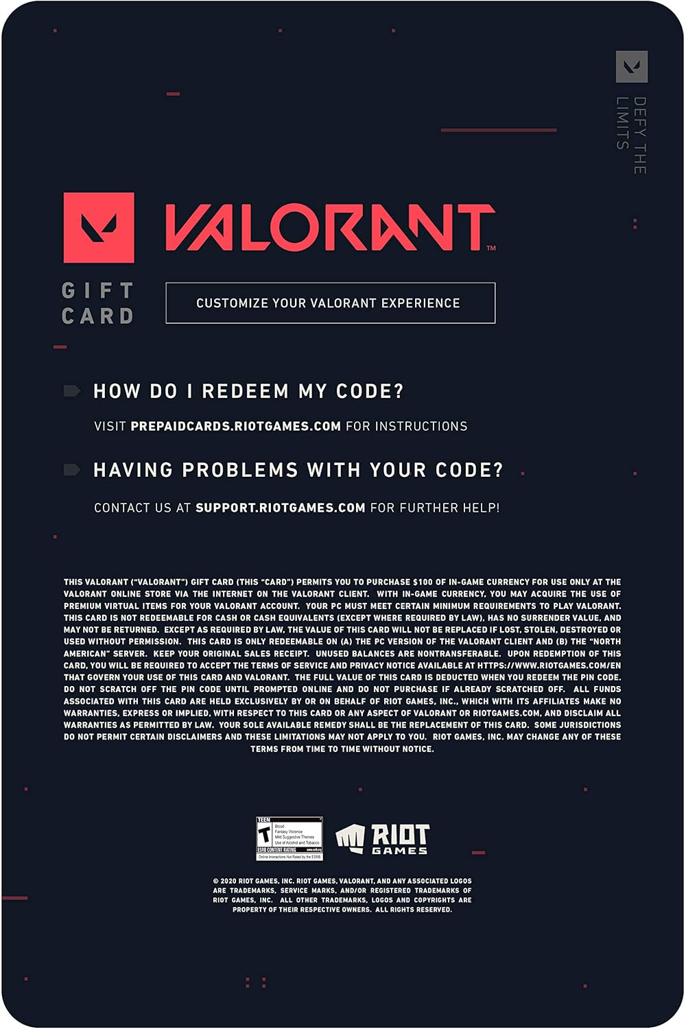 $100 Gift Card - PC [Online Game Code] W1942