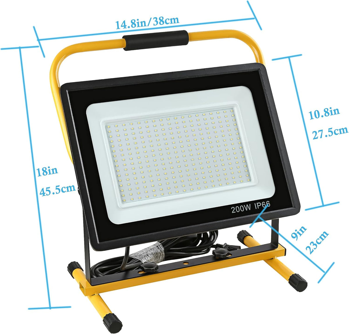 200W LED Work Light, 20000LM, IP66 Waterproof, 6500K, Adjustable I8425