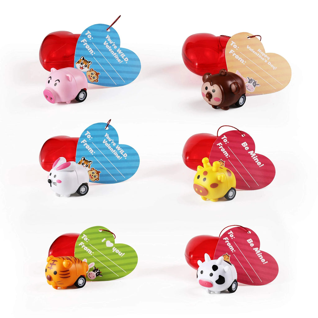 28 Pack Kids Valentine Toys Cars Party Favors Set with Cards R341947