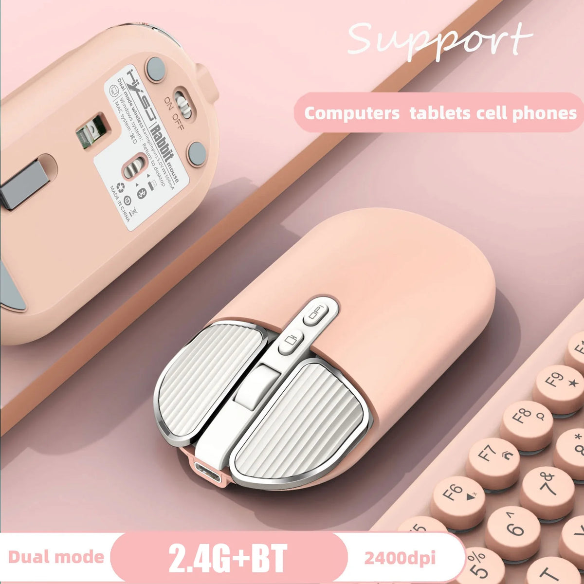 Wireless Silent Computer Mouse with UV R757