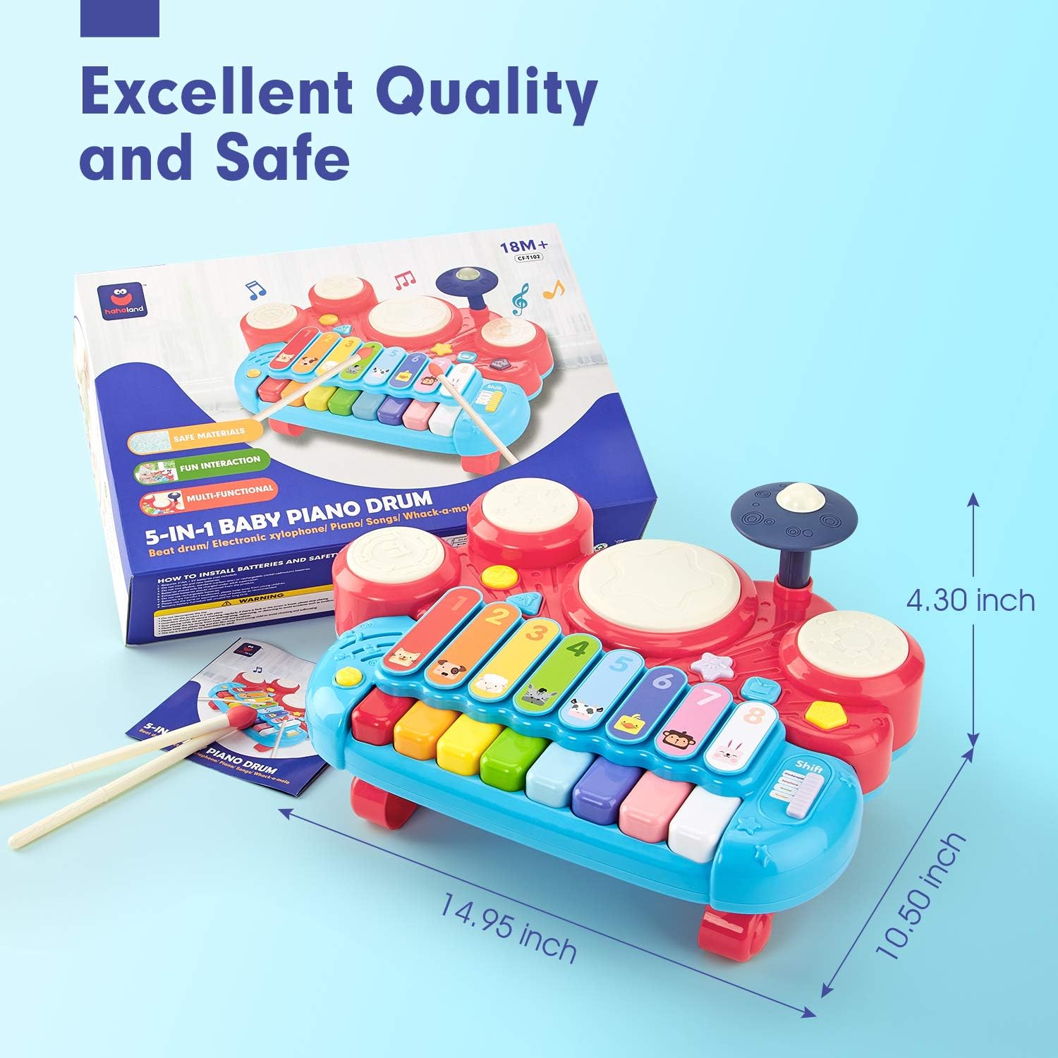 Piano Drum Playset Musical Toys Pack of 2 M8637