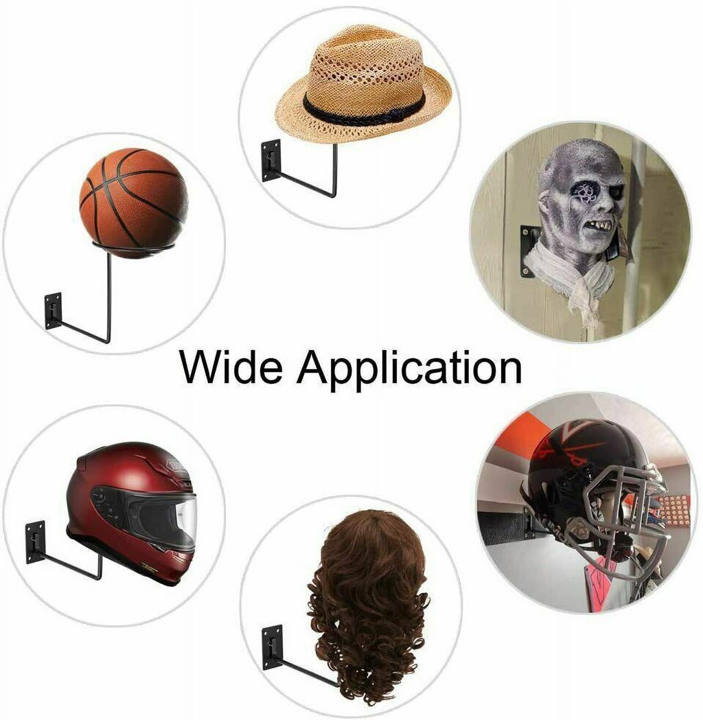Black Wall Mount Motorcycle Helmet Holder Rack I3947