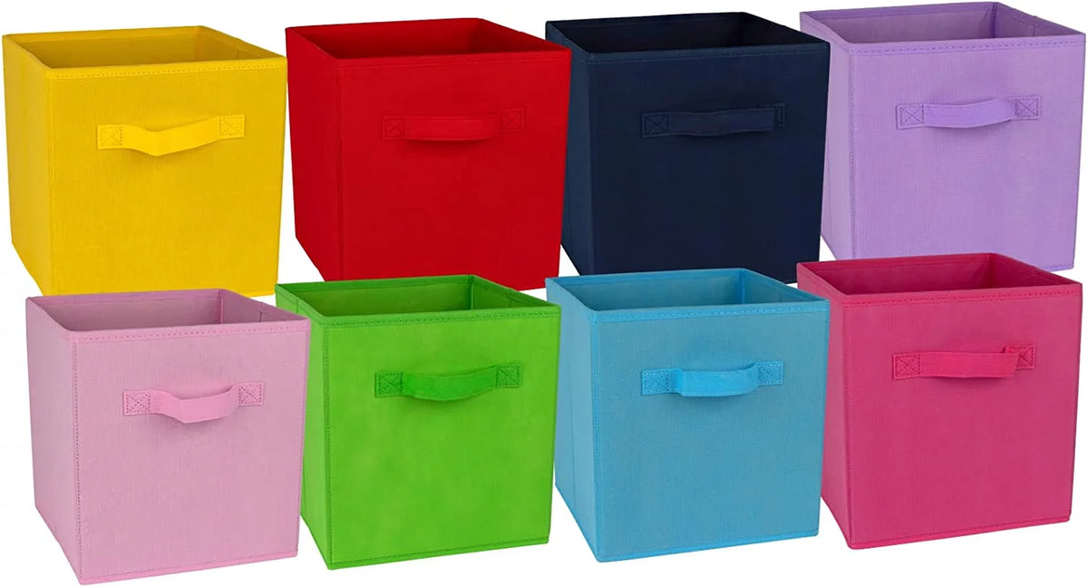 11 inch cube storage bins 8-pack Multi Colored L61676