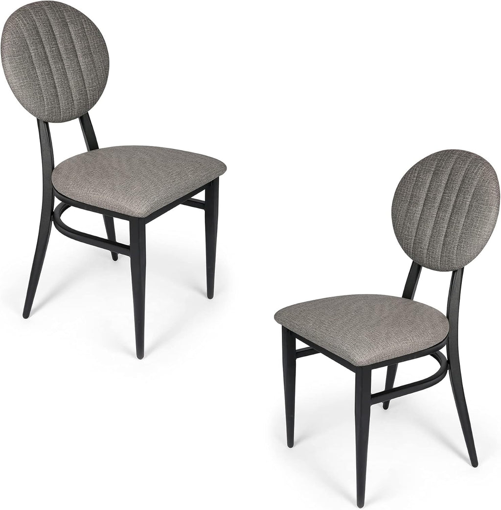 2 Set Dining Side Chairs with Wooden Seat and Metal Legs L982