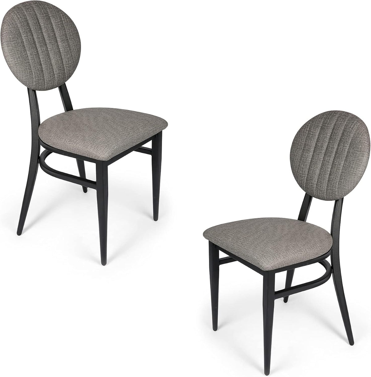 2 Set Dining Side Chairs with Wooden Seat and Metal Legs L982