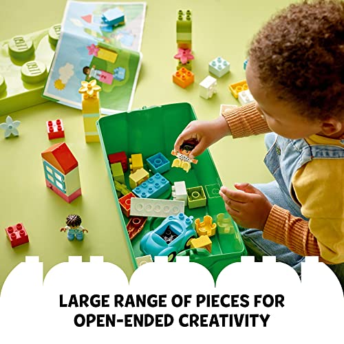LEGO DUPLO Classic Brick Box Building Set with Storage Organizer, Toy Car, Number Bricks W14196