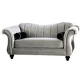 Chenille Upholstered Loveseat in Pewter V116032
