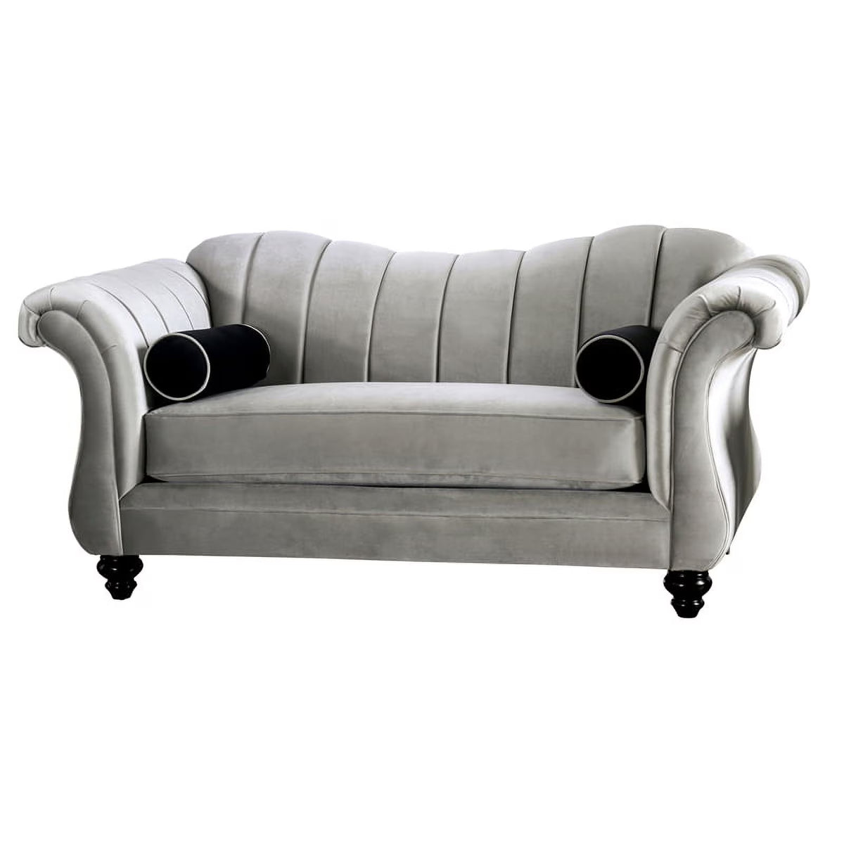 Chenille Upholstered Loveseat in Pewter V116032