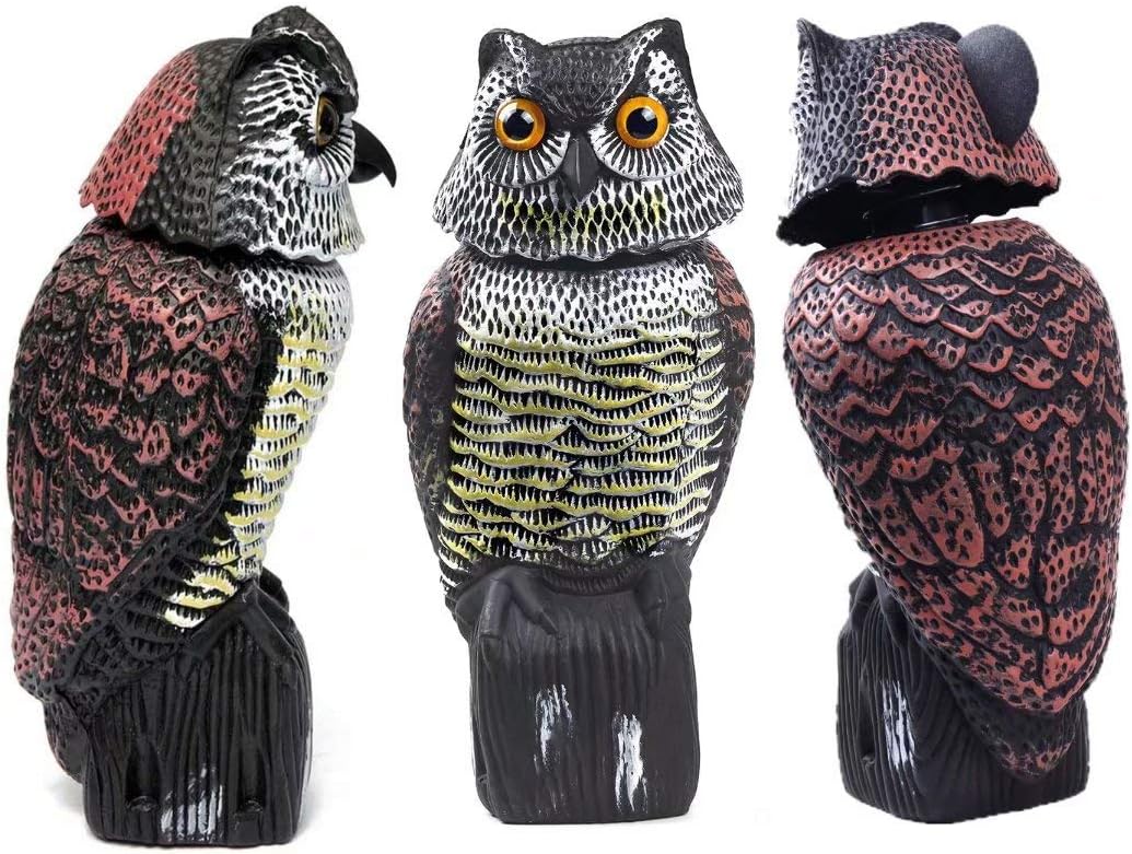 Realistic Owl Decoy with 360 Rotate Head P3582