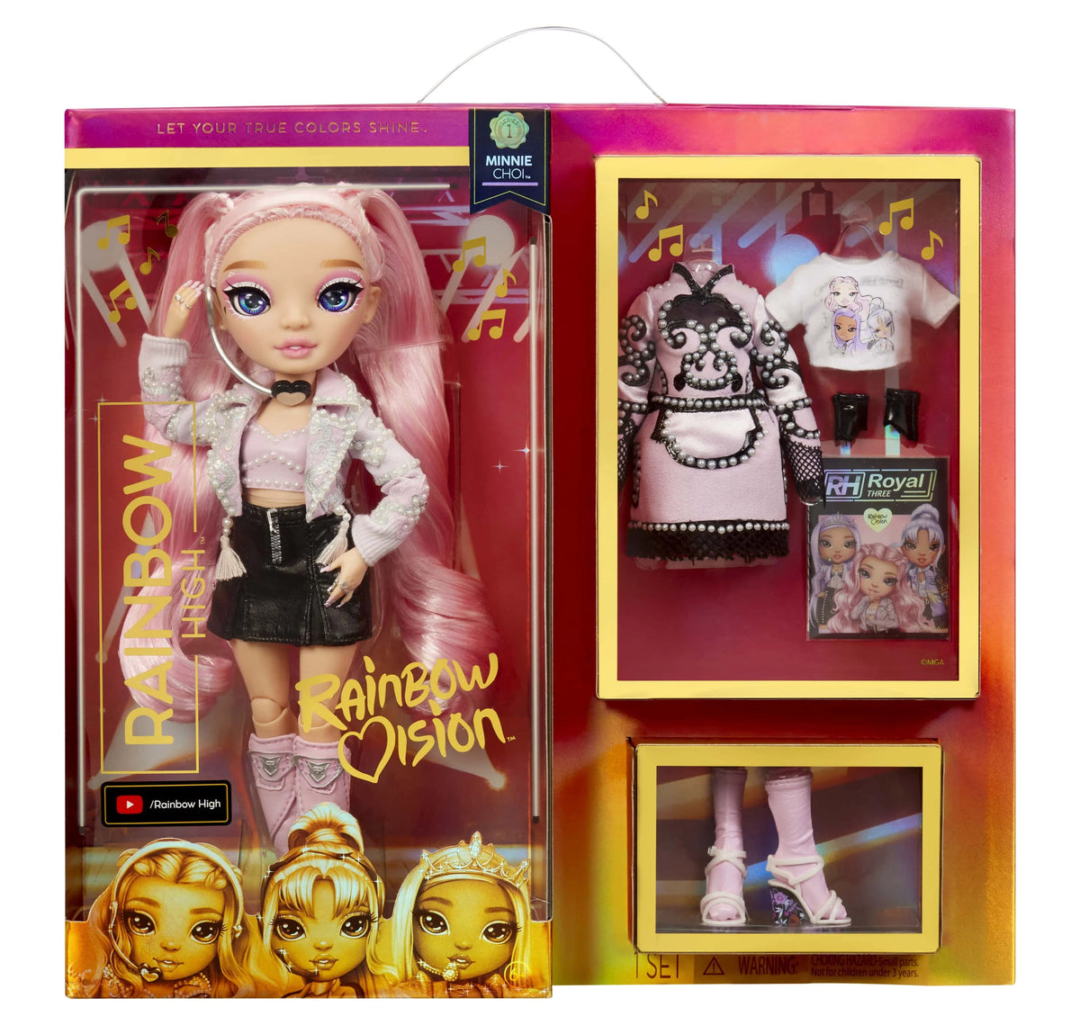 Pink Lavender Fashion Doll with 2 Designer Outfits and Microphone Headset K3300