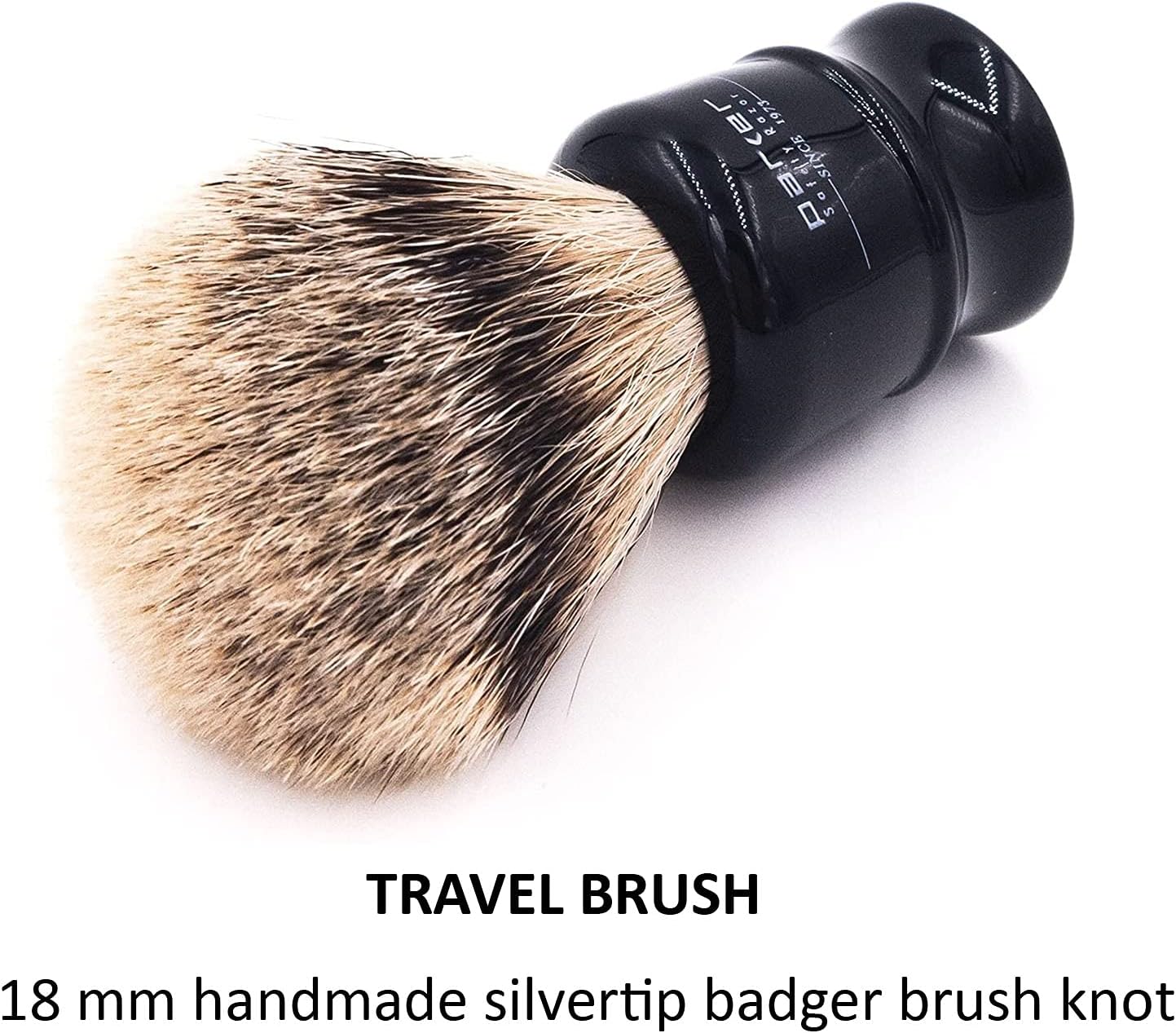 100% Silvertip Travel Shave Brush with Case, Black, Pack of 2 E88232