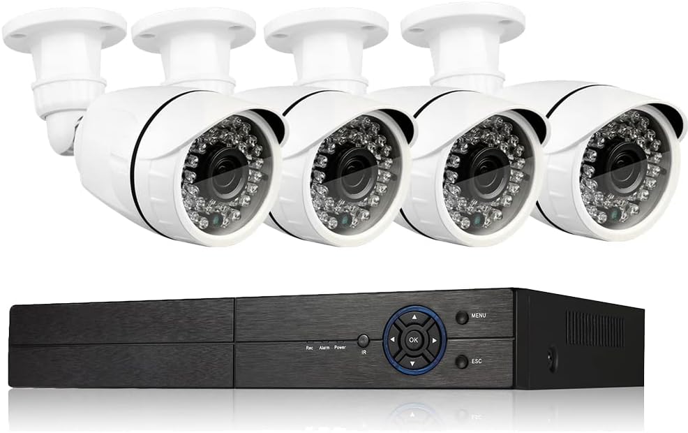 4 Channel 1080P DVR Security Camera System with 4 Weatherproof Cameras F241