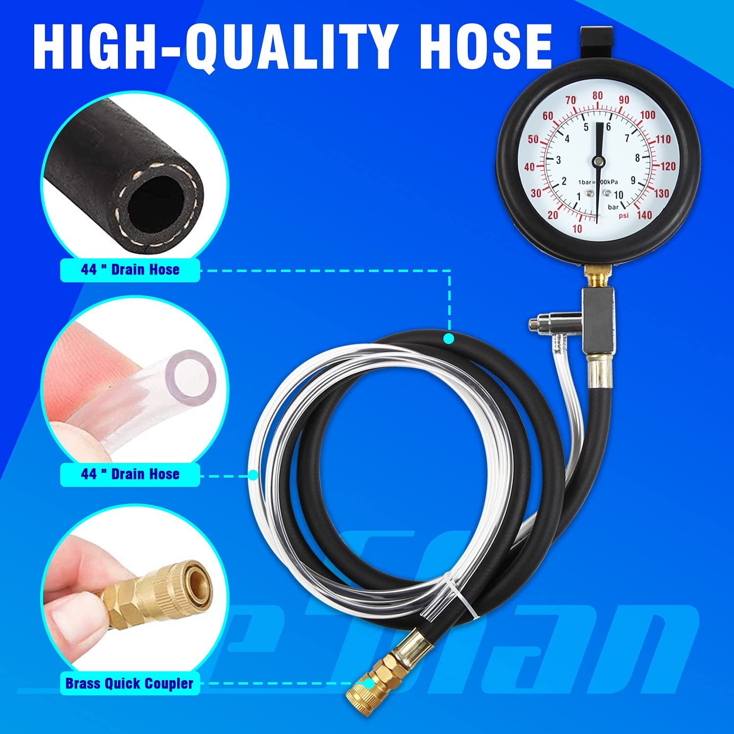 Fuel Pressure Test Kit 0-140 PSI Pack of 2 Y429340