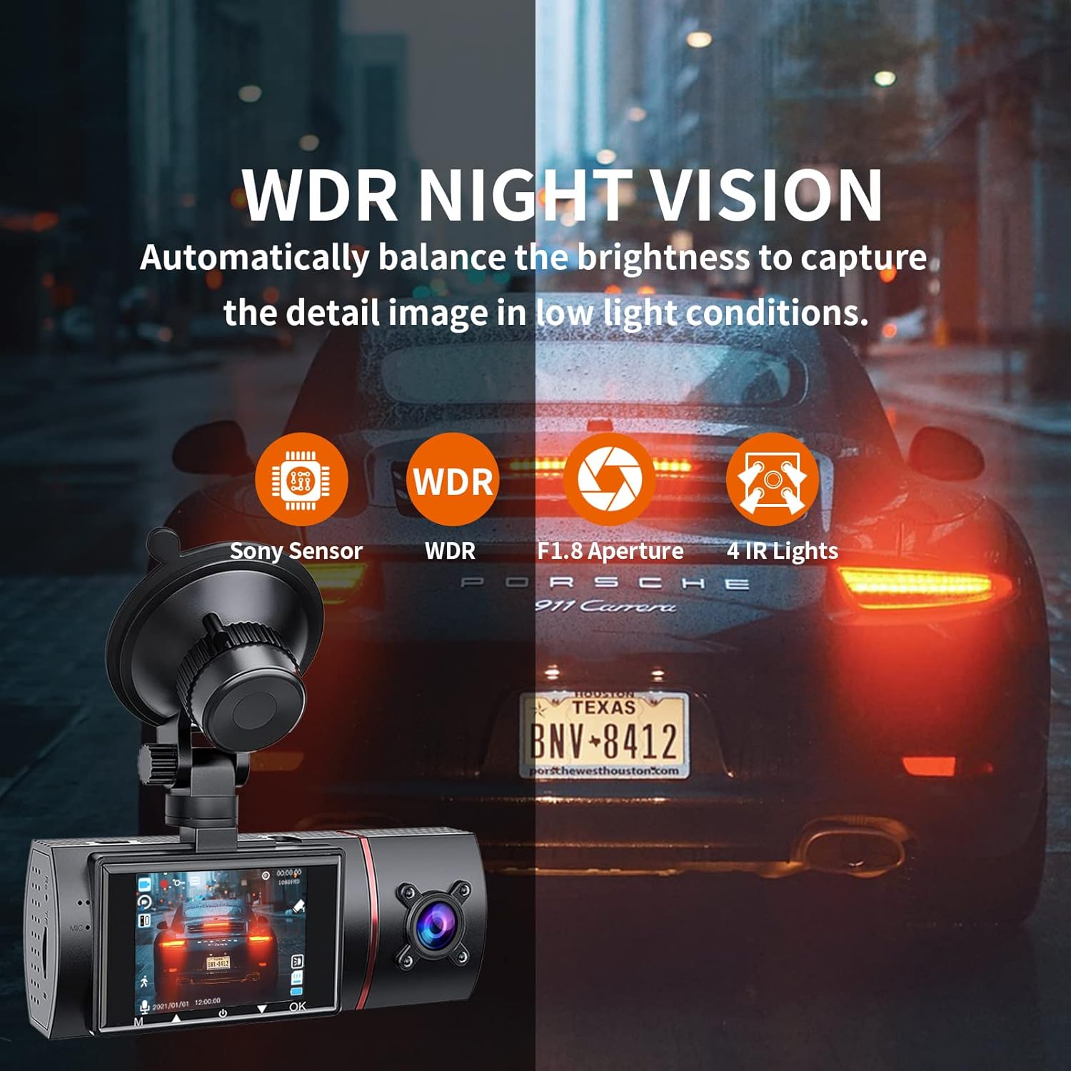 3 Channel Dash Cam with SD Card A587