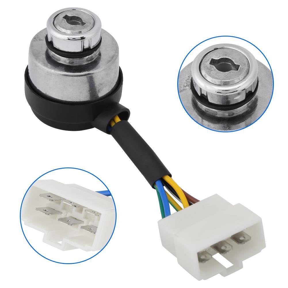 6 Wire Ignition Start Key Switch for 2.5-6.5KW 188F Gas Generator with 2 Key R146