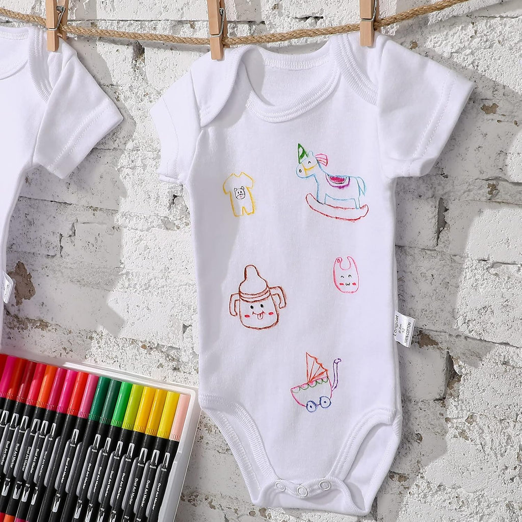 24 Pcs Unisex Baby Bodysuit Cotton Short Sleeve Bodysuits O220