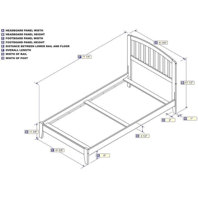 Twin Bed in Walnut G6933
