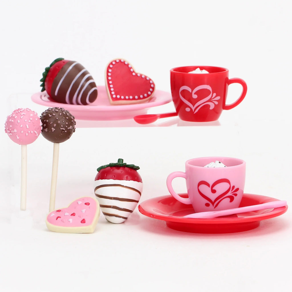 Red/Pink Dessert Set for 18 Inch Dolls H843