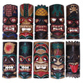12 inch Wood Multicolor Tiki Mask Wall Hanging Art Set of 10 P179797
