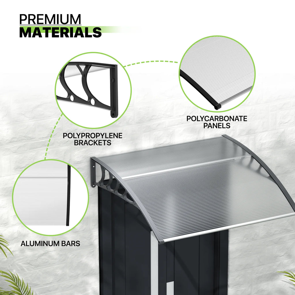 Black Polycarbonate Window Awning and Door Canopy G5405