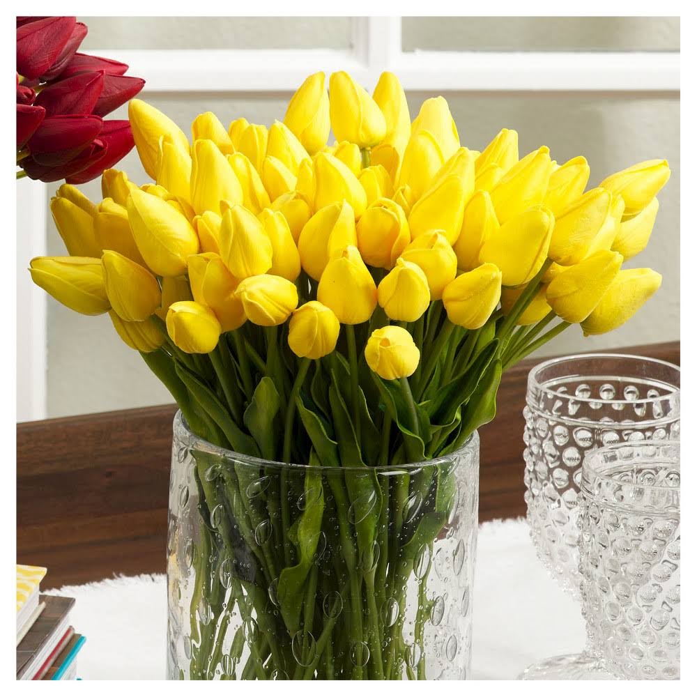 Yellow Petite Tulip 9-Piece Bunch Long Set of 12 Pcs A6593