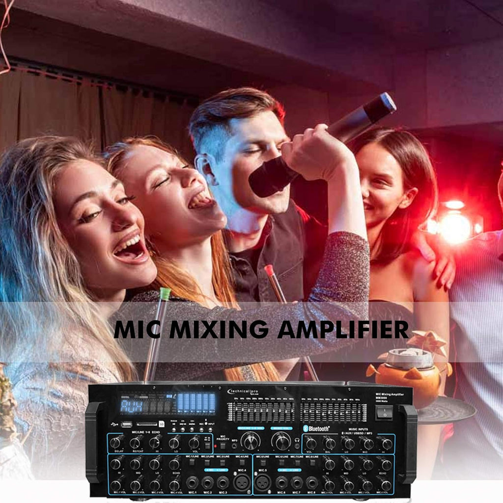 3000 Watts Professional Mic Mixing Amplifier with Bluetooth C892871