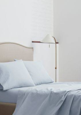 Percale Full Powder Blue Sheet Set D588