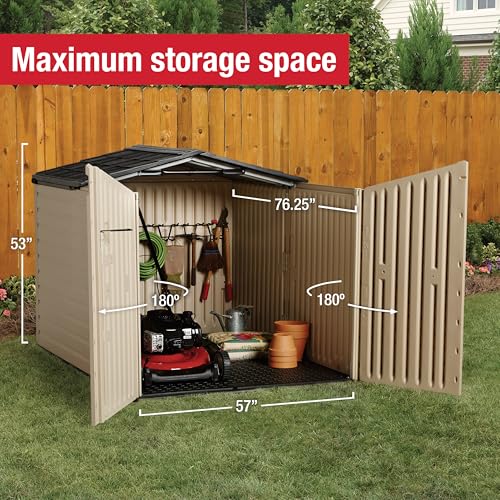 Beige/Brown 5 x 6.5 Ft Resin Outdoor Storage Shed H283