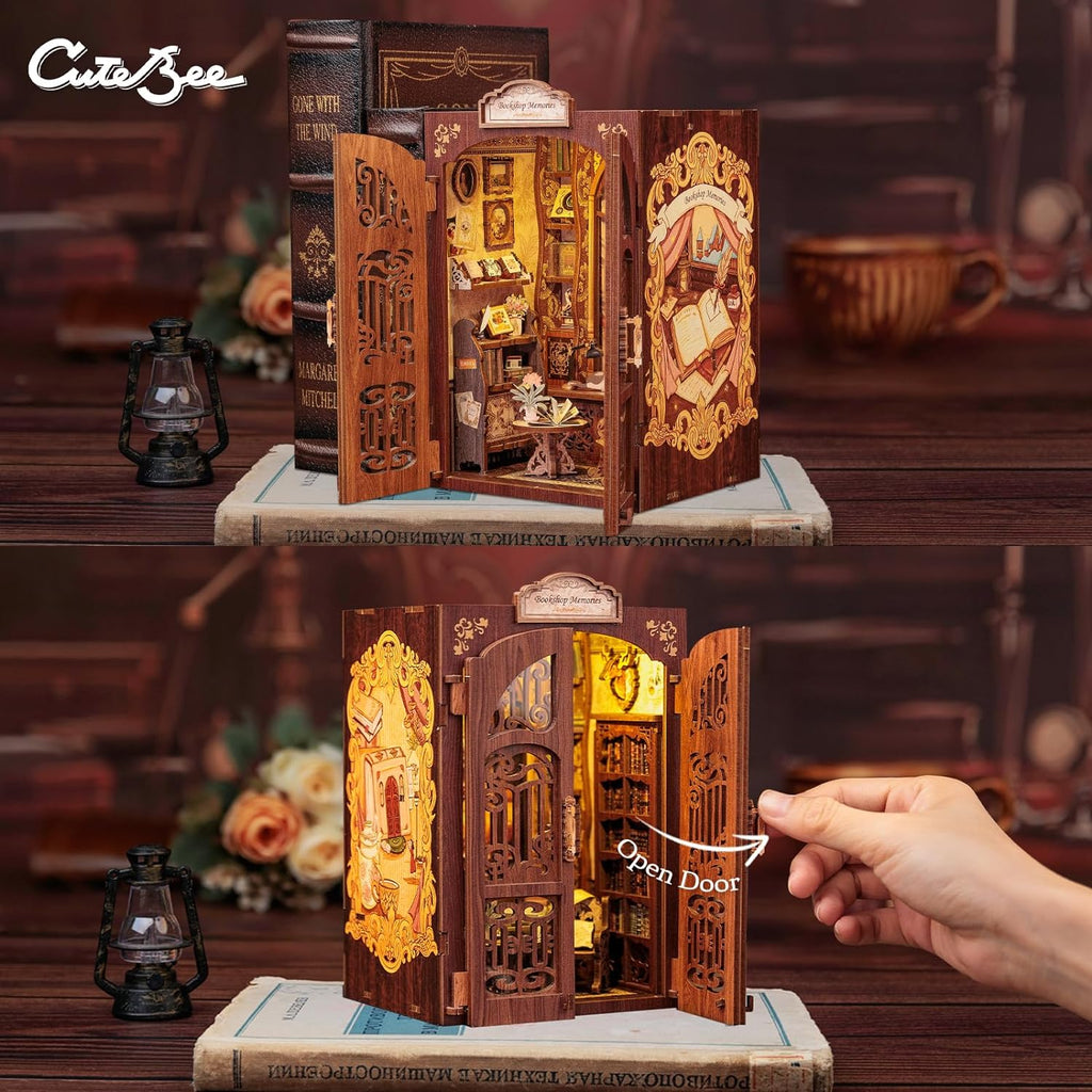 3D Wooden Puzzle Dollhouse Booknook Library Model O844
