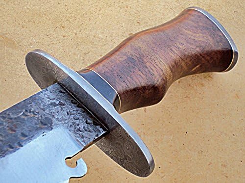 17.2 inch High Carbon Steel Hunting Knife with Rose Wood Handle and Damascus Steel Guard R602376