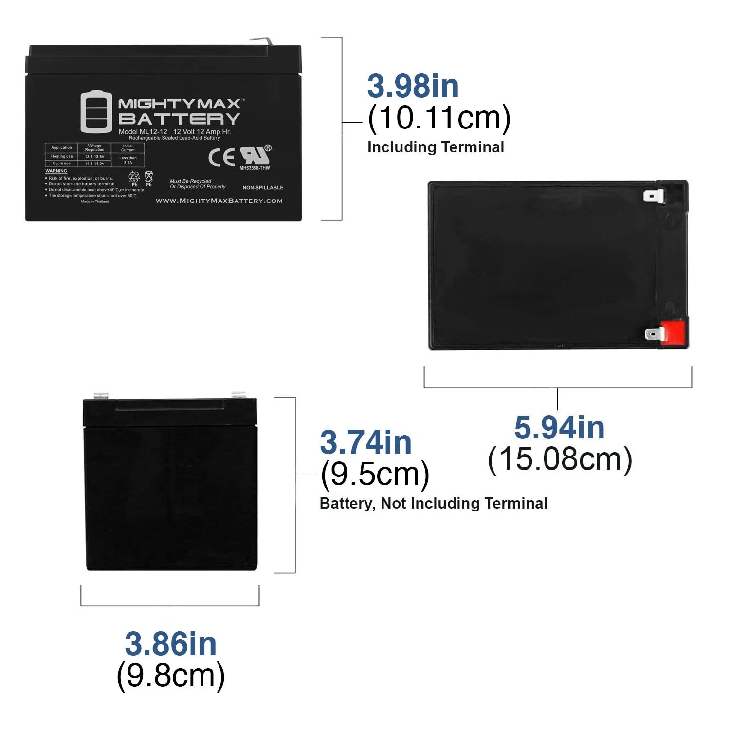 12V 12Ah F2 Scooter Battery - 2 Pack P446
