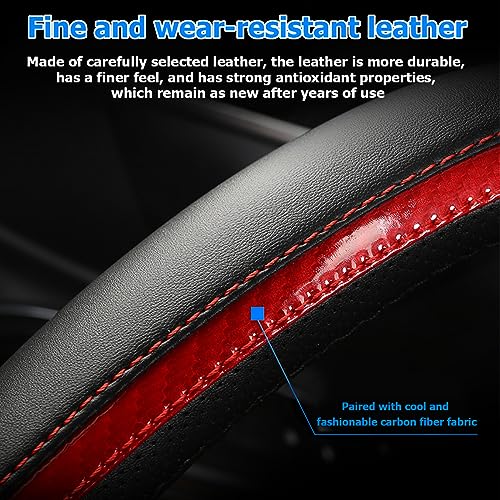 Leather Car Steering Wheel Cover, Universal 15 Inch K37660