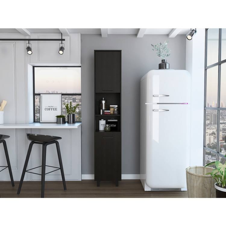Black Corner Bar Cabinet Q45374
