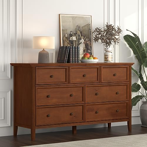 White 7 Drawer Solid Wood Dresser E875026