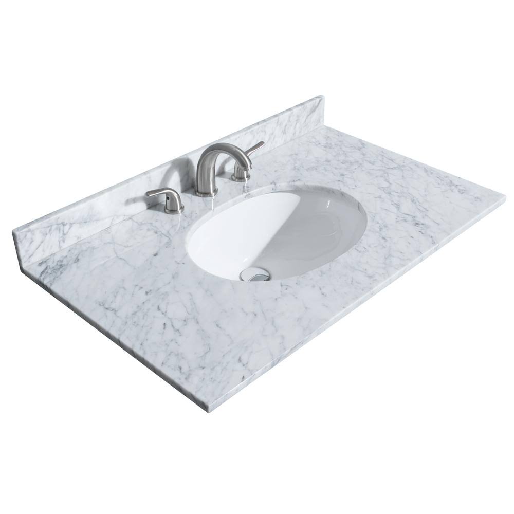 36 inch Single Vanity Top - White A2237